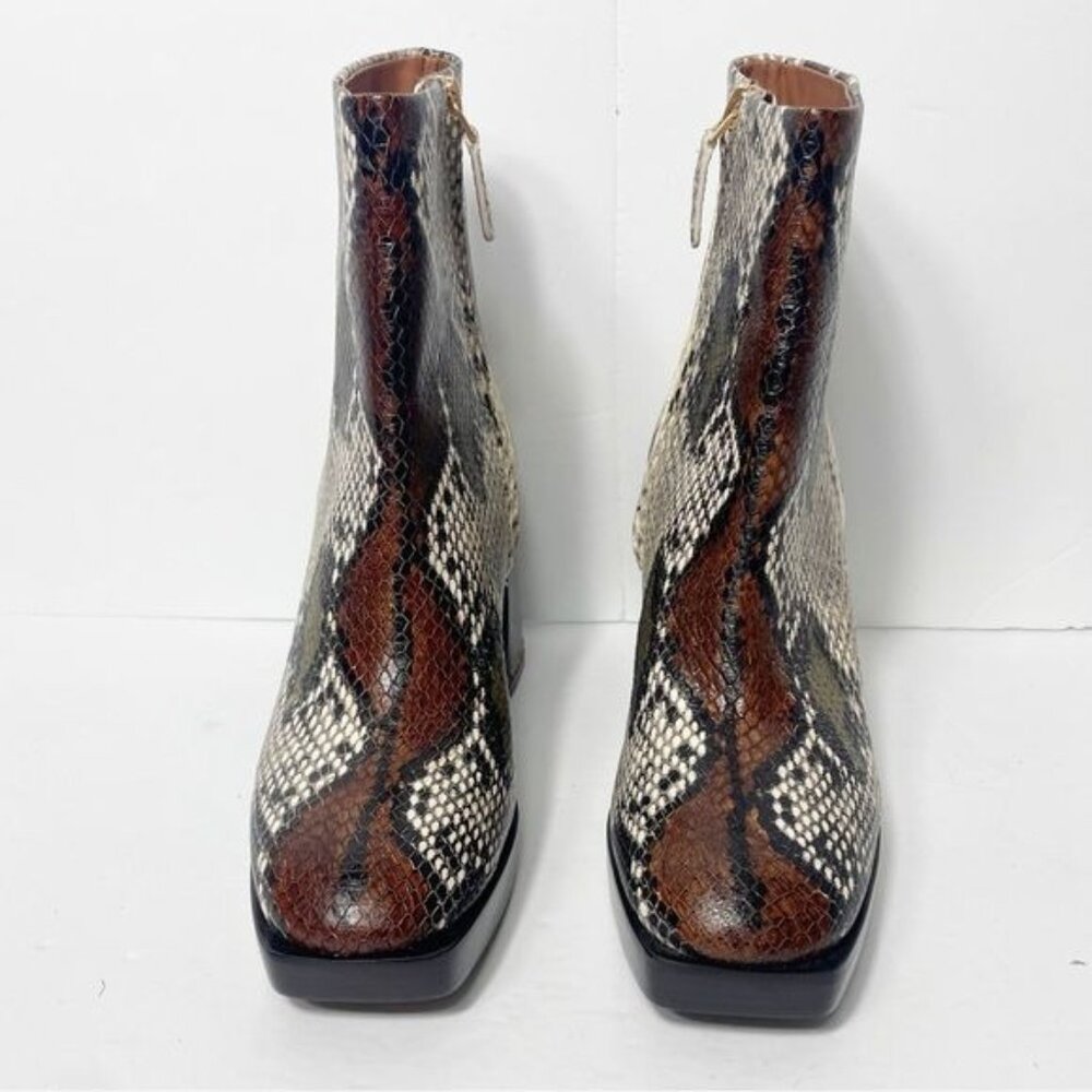 Tory Burch Ruby Python-Embossed Ankle Boots Size … - image 5